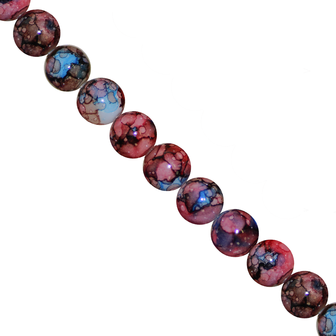 Marble Style Glass Beads, Opaque, 8mm, Approx 90 pcs per strand, Available in Multiple Colours