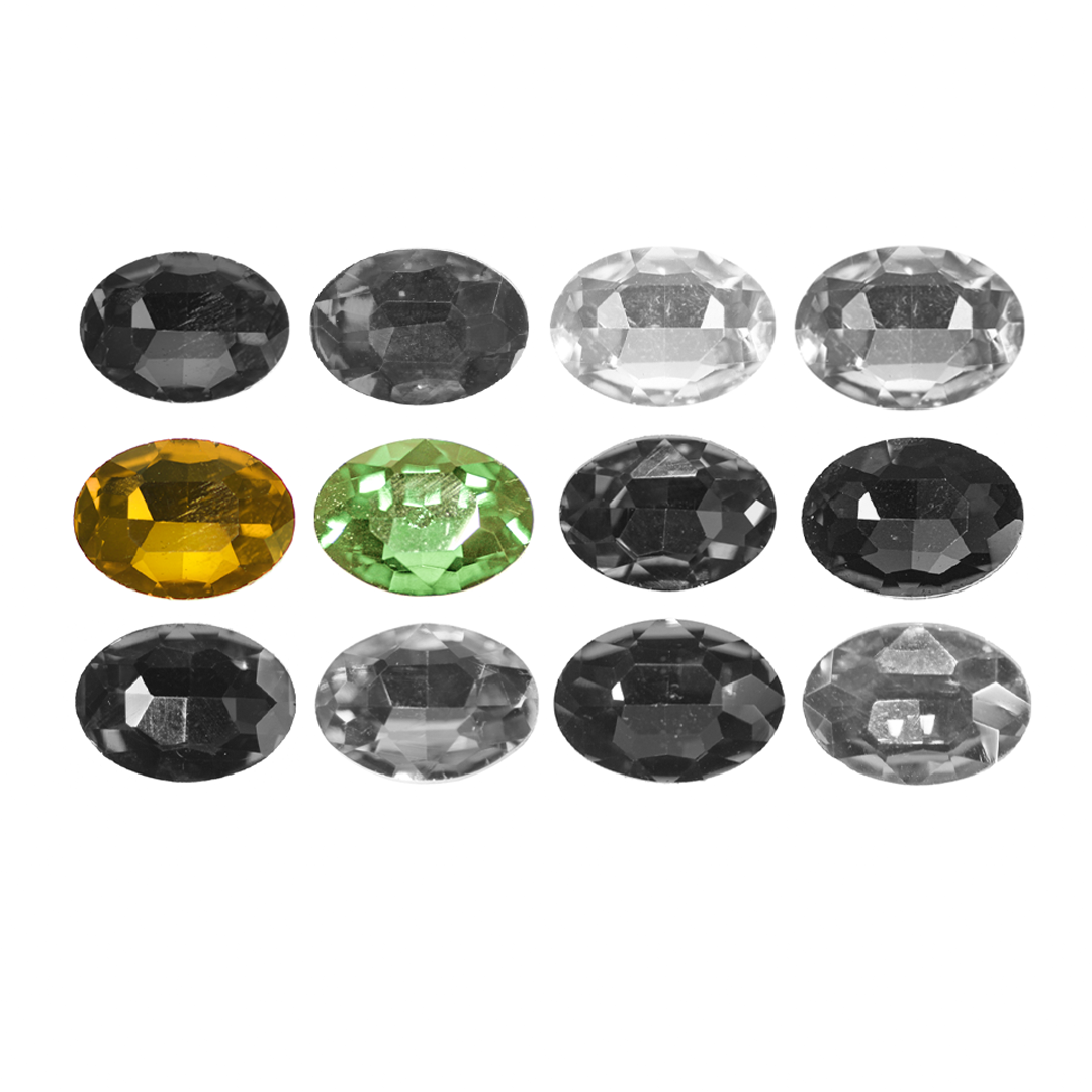 Cabachons, Glass Rhinestone, Oval, Sold Per pkg of 2, Available in Multiple Colours and Sizes