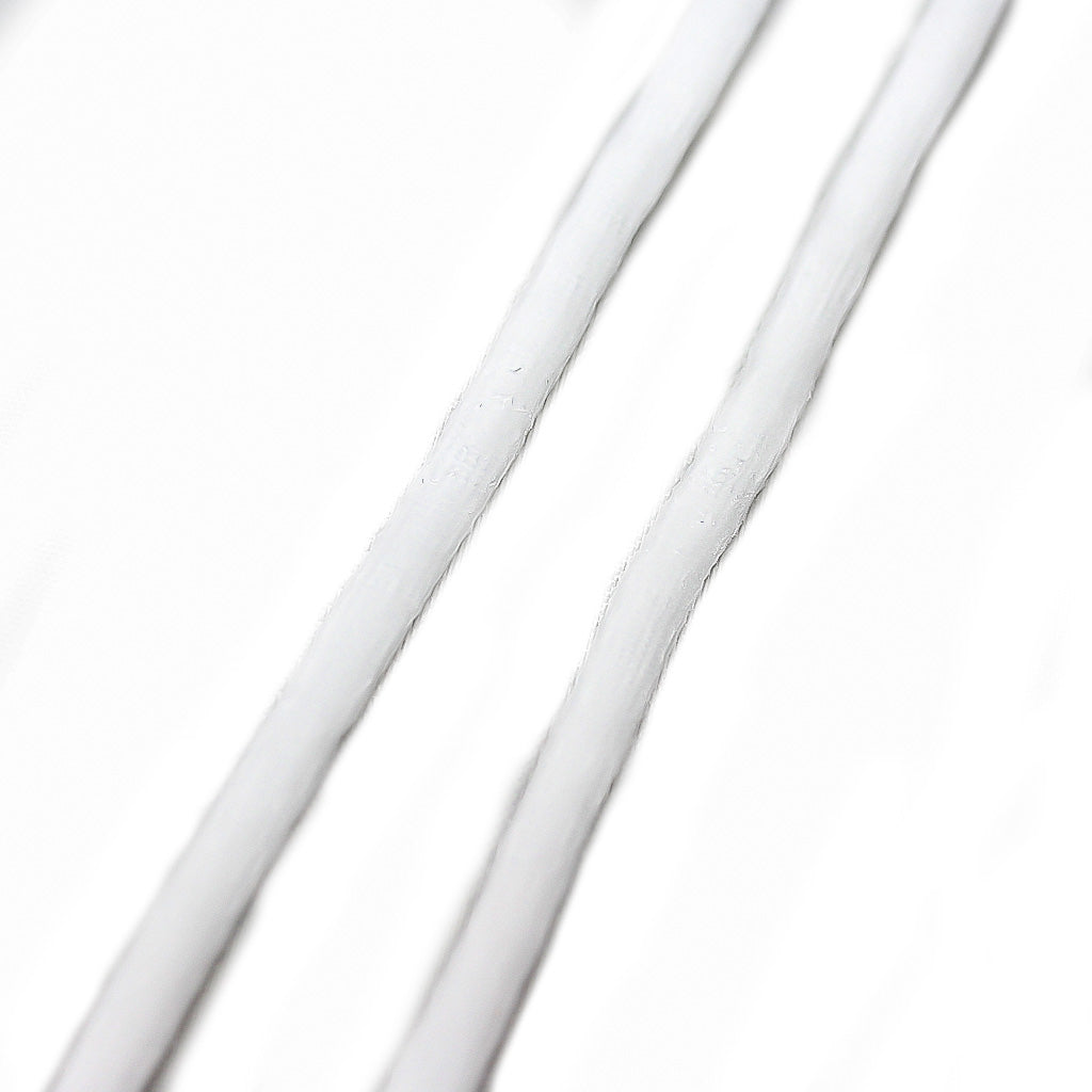 Elastic Cord for Masks, Flat, White, 4mm, ~ 10 yards