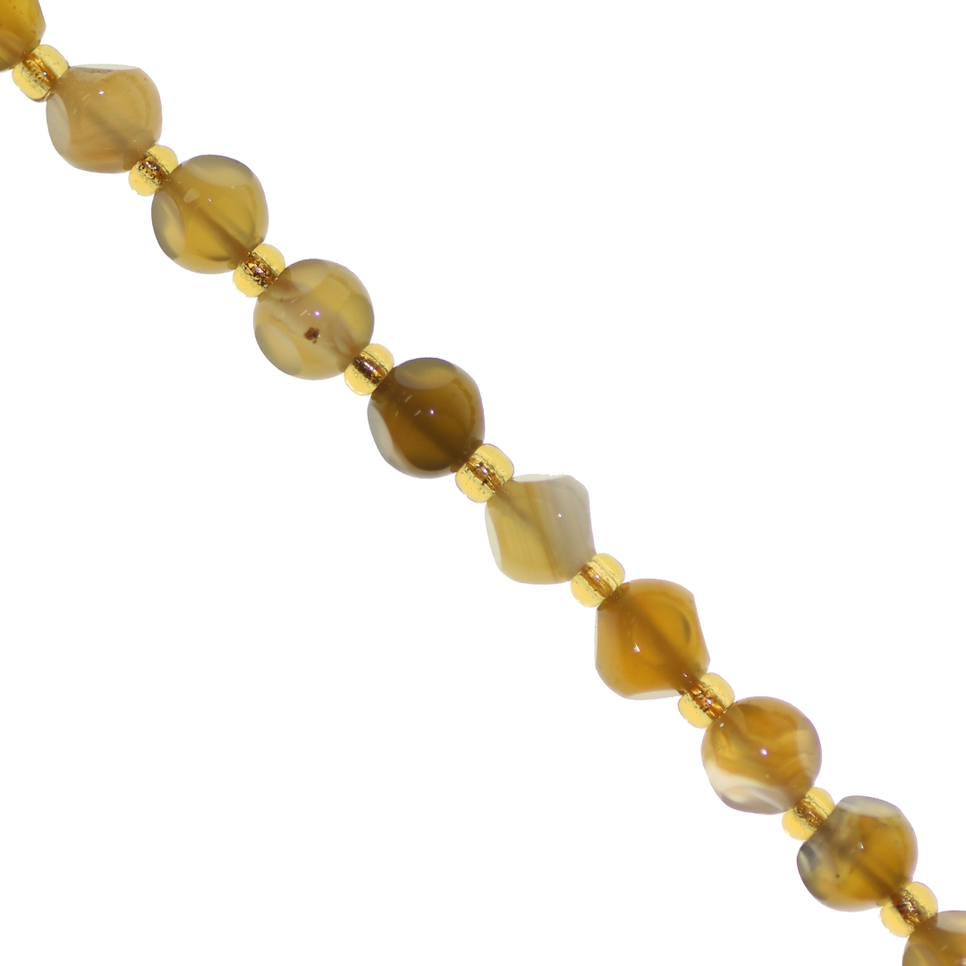 Dice Gemstones with Gold Spacer Bead, 6mm, Available in Various Gemstones