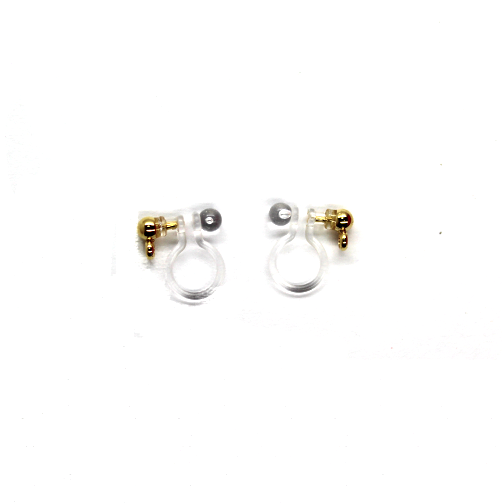 Small Clip On Ear Hook, Gold-Plated, 11mm x 10mm, 1 pair
