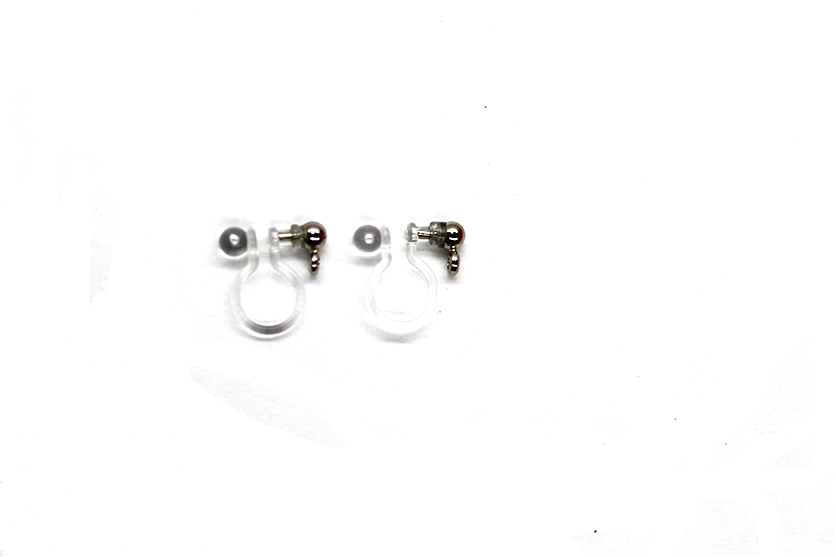 Small Clip On Ear Hook, Silver-Plated, 11mm x 10mm, 1 pair