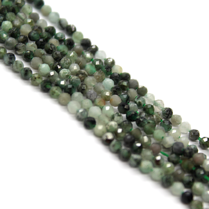 Faceted Emerald (HQ), Semi-Precious Stone, 2mm, 160 pcs per strand