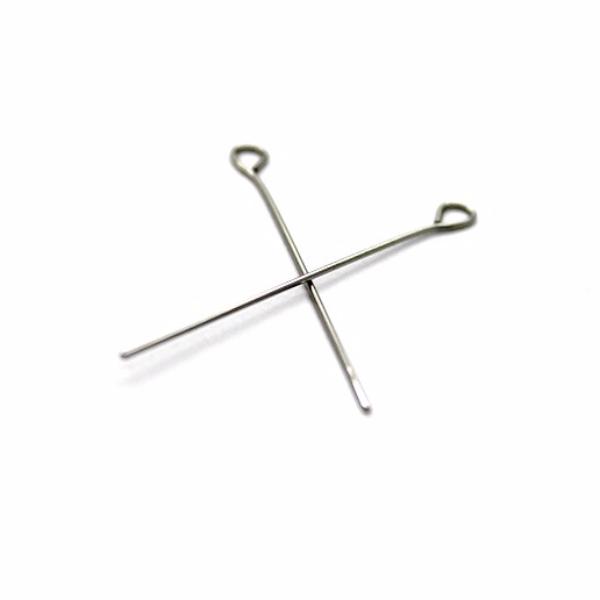 Eye Pins, Silver, Alloy, 1.4 inch, 24 Gauge