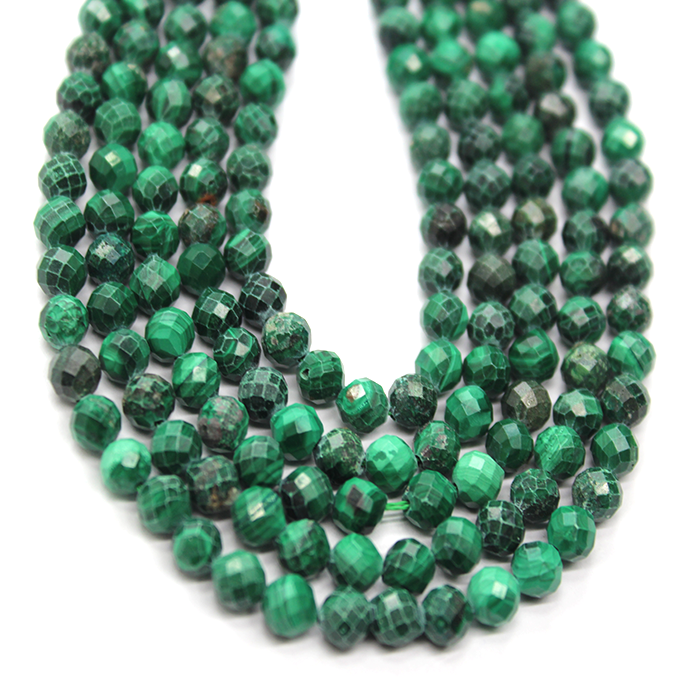 Faceted Malachite, Semi-Precious Stone, Available in 2 Sizes