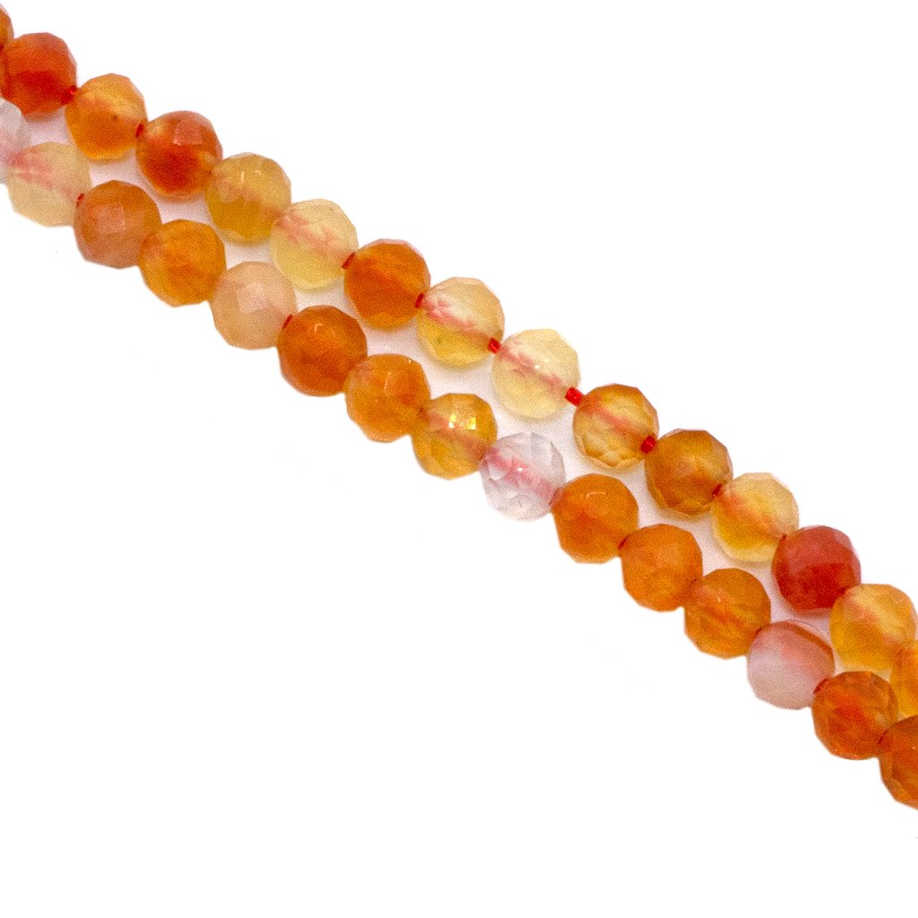 Faceted Red Agate, Semi-Precious Stone, 8mm, Approx 53+ pcs per strand