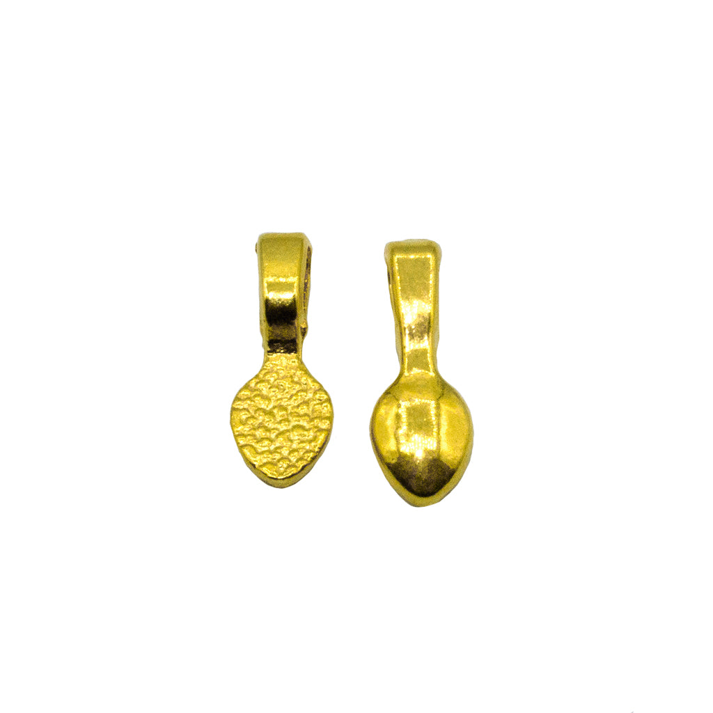 Bails, Glue On Bails, Gold, Alloy, 15mm x 5mm, Sold Per pkg of 8