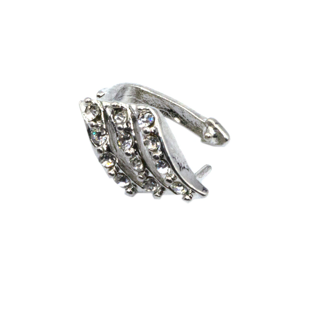 Bails, Stripped Rhombus, Silver, Alloy, 16mm x 10mm, Sold Per pkg of 1