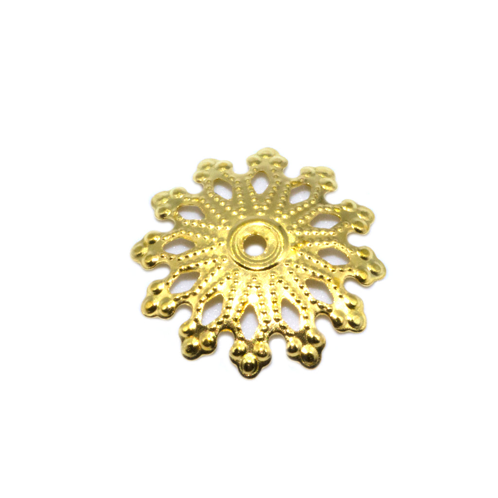 Bead Cap, Wire Detailed Filigree, Alloy, Gold, 2.5mm x 17mm, 20 pcs