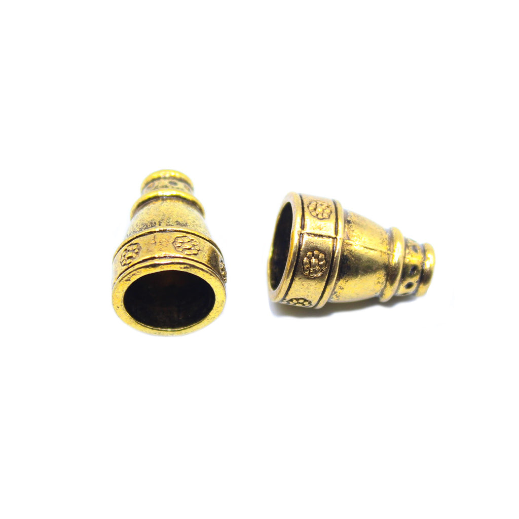 Bead Cap, Flower Design, Alloy, Antique Gold, 17mm X 12mm X 1mm, Sold Per pkg of 8