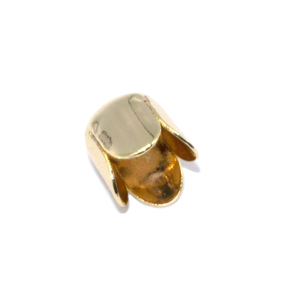 Bead Cap, Curved Bead Cap, Gold-Plated, 7mm x 6.5mm, 2 pcs