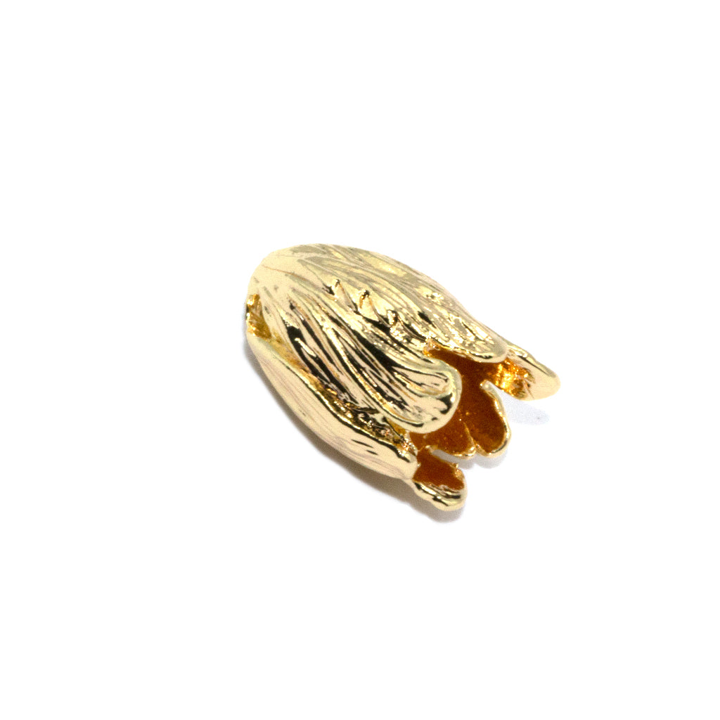 Small Flower Bead Cap, Gold-Plated & Silver-Plated, 15mm x 10mm, 2 pcs
