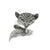 Bezel,  Antique Silver Bezel Fox Size 6 Ring, Alloy, 17mm x 17mm - 1 pc