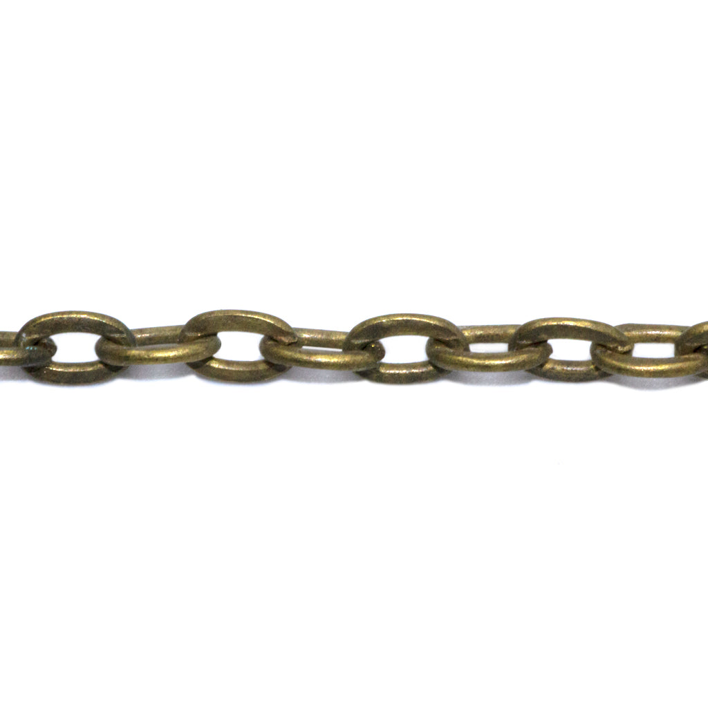 Chains, Flat Cable Chain, Brass, Alloy,  5.5mm x 3mm x 1.5mm loop - Sold Per Meter