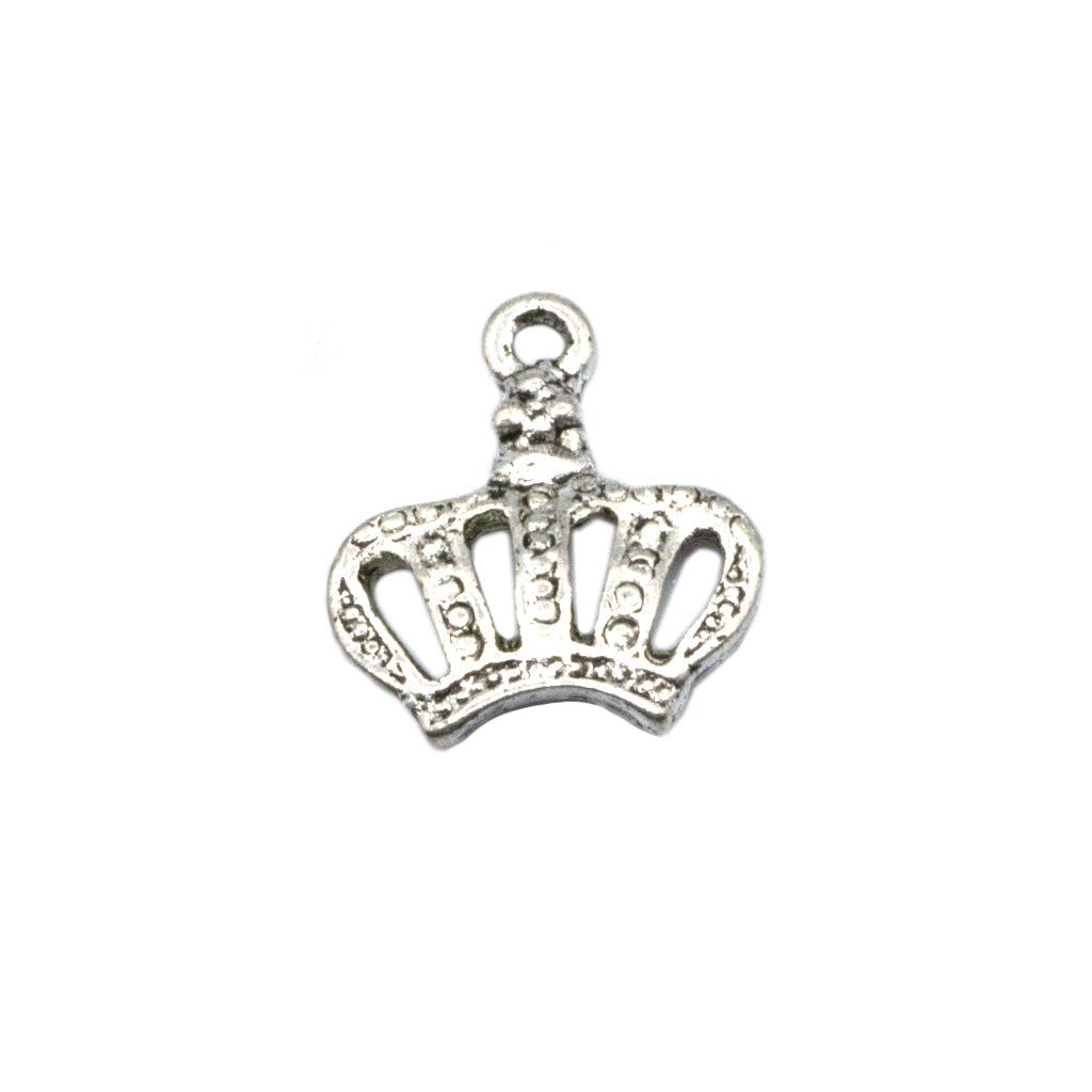 Charms, Royal Crown, Silver, Alloy, 14mm X 13mm, Sold Per pkg of 10