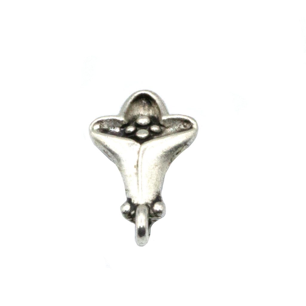 Charms, Hibiscus Flower, Silver, Alloy, 14mm X 8mm, Sold Per pkg of 14