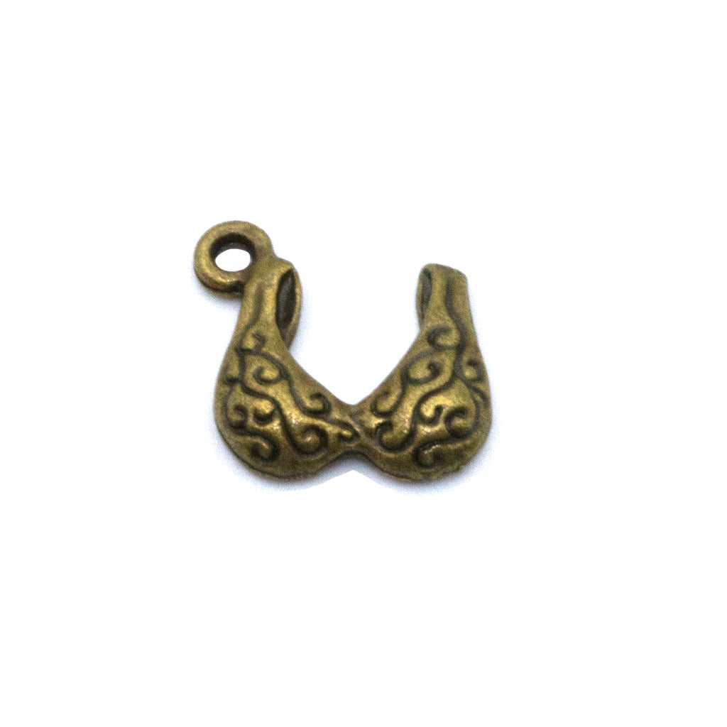 Charms, Sports Bra, Bronze, Alloy, 11mm X 13mm, Sold Per pkg of 8