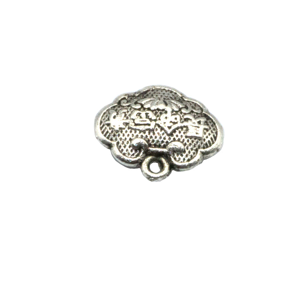 Charms, Cloud with Writing, Silver, Alloy, 11mm x 14mm, Sold Per pkg of 8