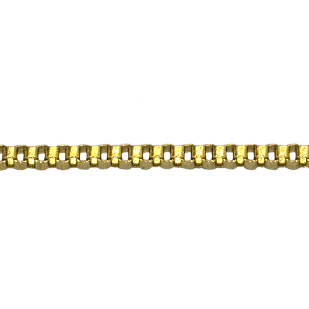 Chains, Box Chain, Gold Stainless Steel, 2.5mm x 2mm x 1mm loop -  Sold per meter