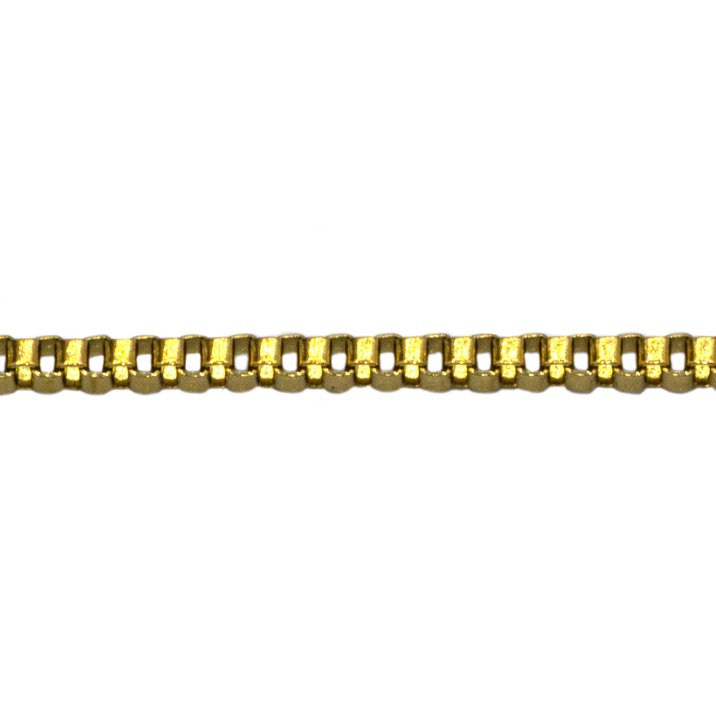 Chains, Box Chain, Gold Stainless Steel, 1.85mm x 1.85mm x 0.75mm loop -  Sold per Meter
