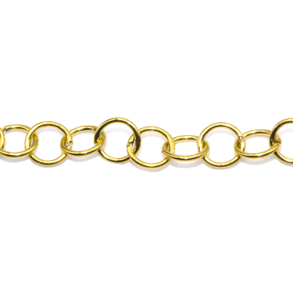 Chains, Circle Link Cable Chain, Gold Stainless Steel, 5mm x 5mm x 3mm loop -  Sold per Meter