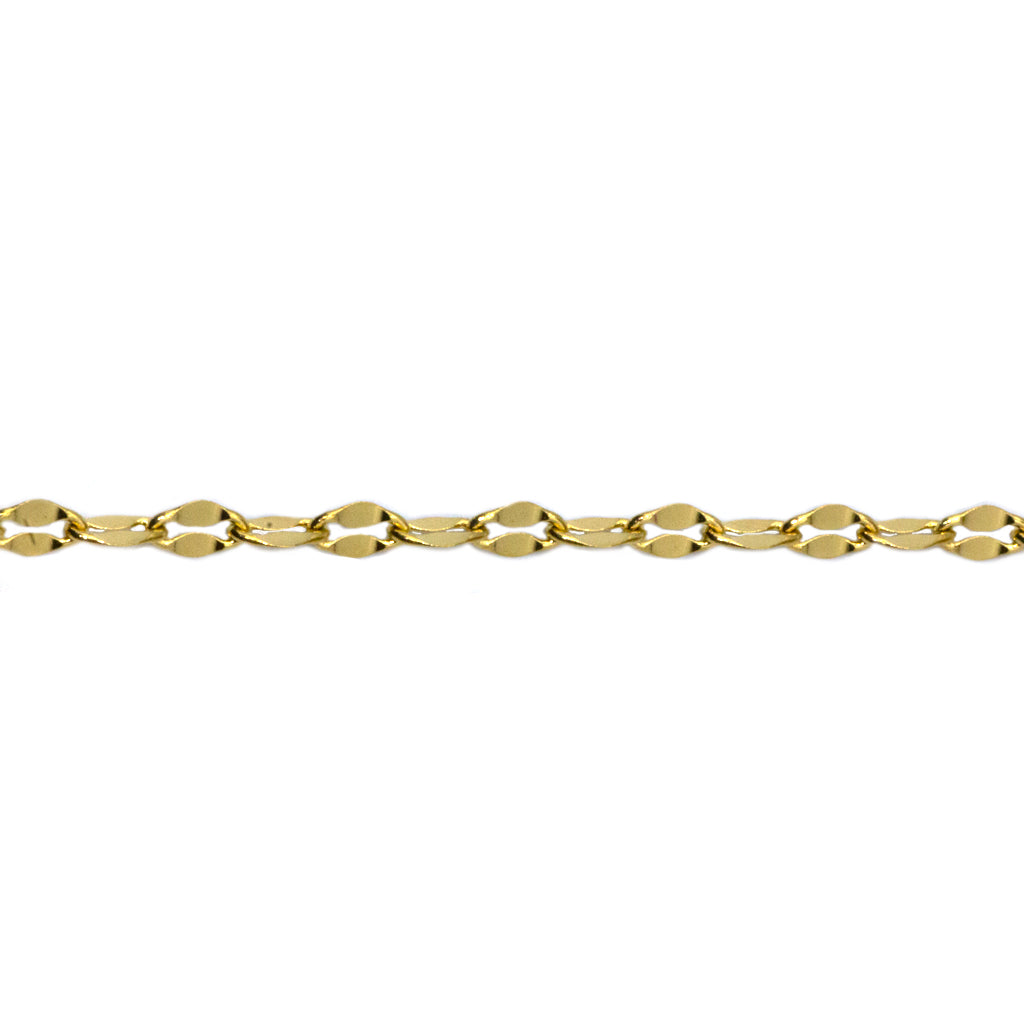 Chains, Twisted Oval Chain, Gold Stainless Steel, 4mm x 2mm x 1mm loop -  Sold per Meter