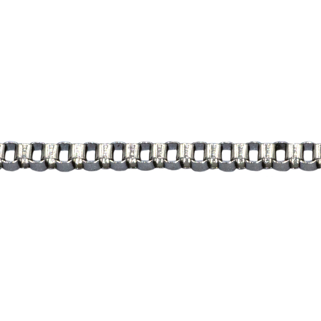 Chains, Box Chain, Stainless Steel, 1mm x 2mm x 0.5mm loop -  Sold per Meter