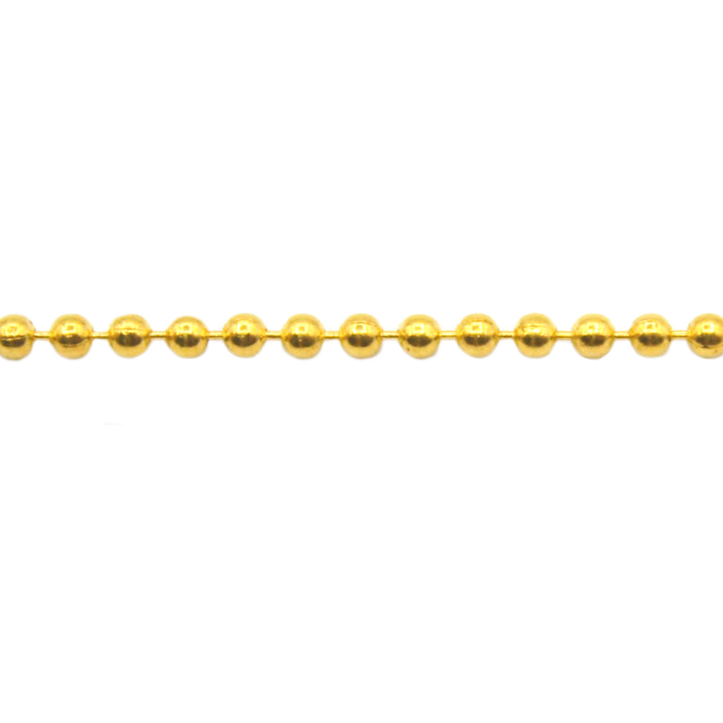 Ball Bead Chain, 1.5mm, Alloy Gold,  Sold per Meter