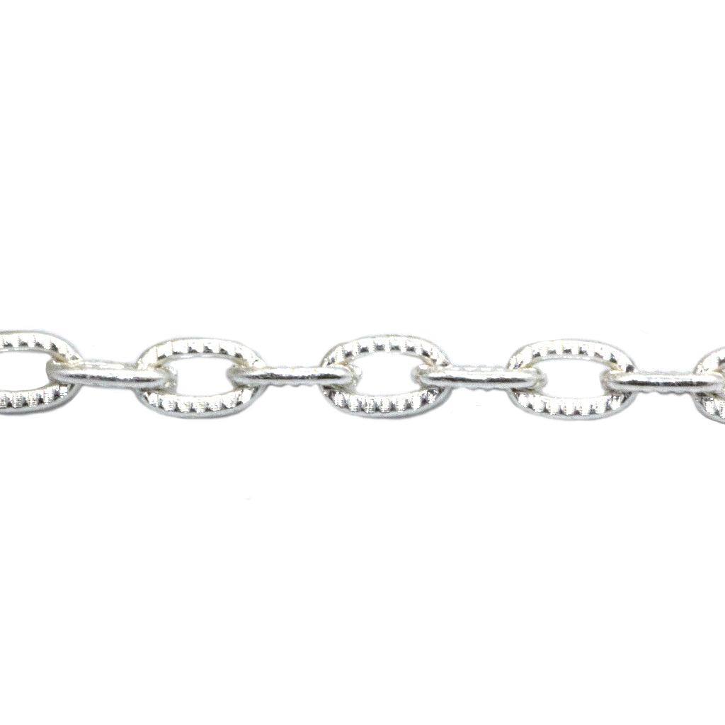 Chains, Cable Chain, Alloy, Silver, 6.5mm x 4mm x 1mm loop
