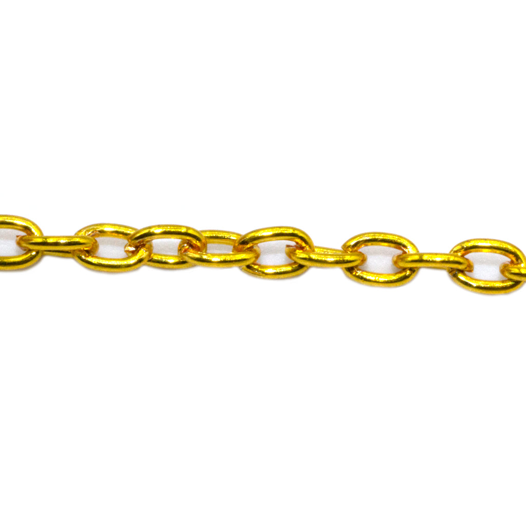 Chains, Cable Chain, Alloy, 3.5mm X 2.3mm x 1.5mm per loop, Available in 3 Colors -Sold per meter