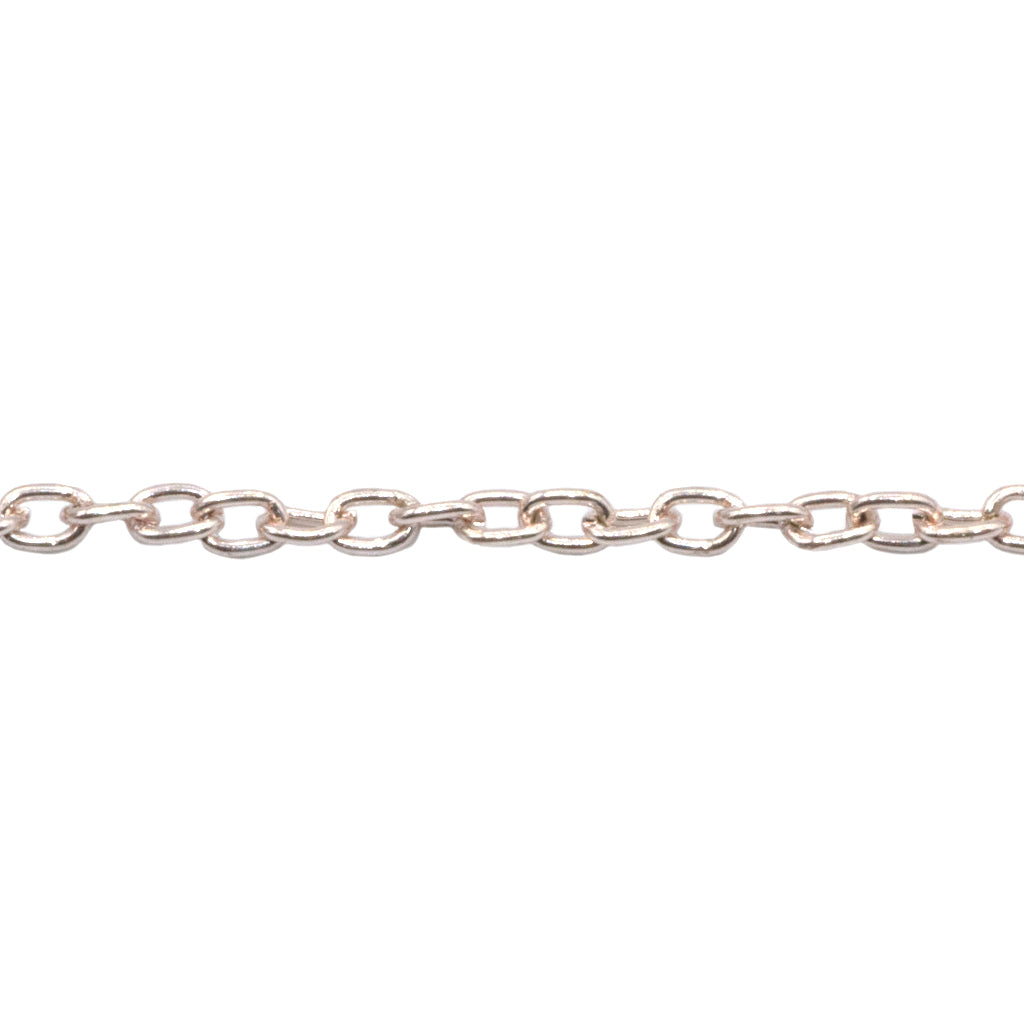 Chains, Cable Chain, Alloy, 2.5mm x 1mm x 1mm loop, Available in 4 Different Colours - Sold Per Meter