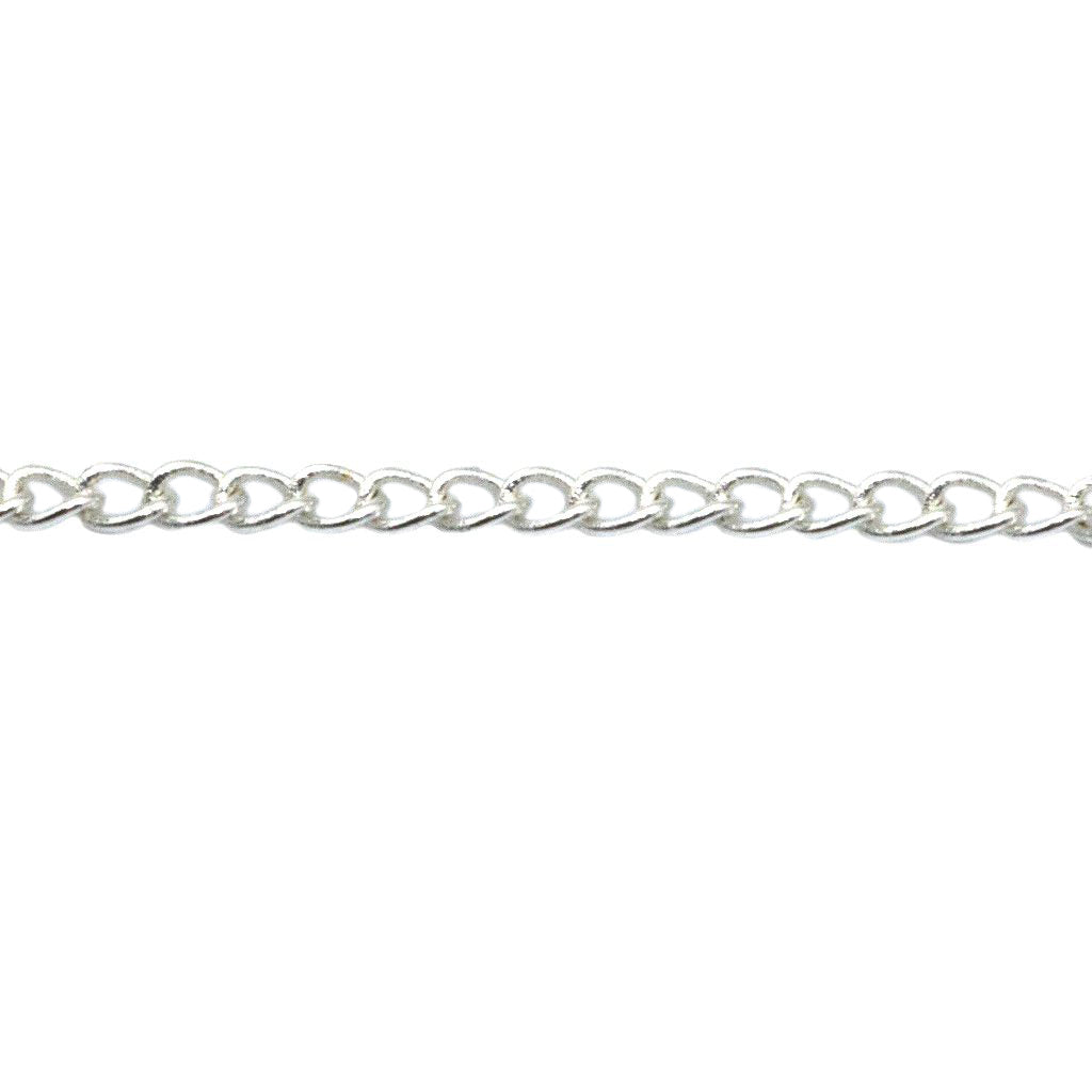Chains, Curb Chain, Alloy, 5mm x 3.5mm x 2mm loop, Available in 4 Different Colours - Sold Per Meter