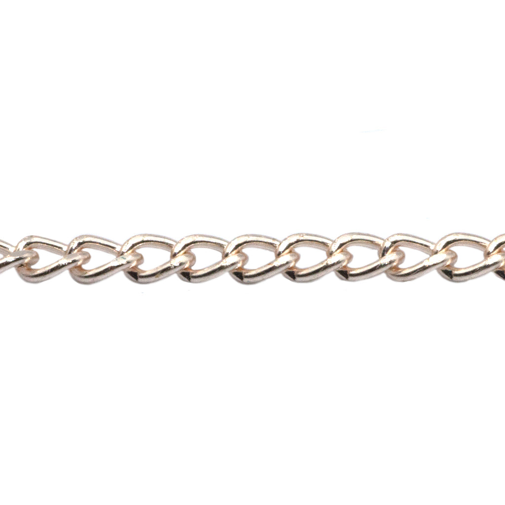 Chains, Curb Chain, Alloy, 5mm x 3.5mm x 2mm loop, Available in 4 Different Colours - Sold Per Meter
