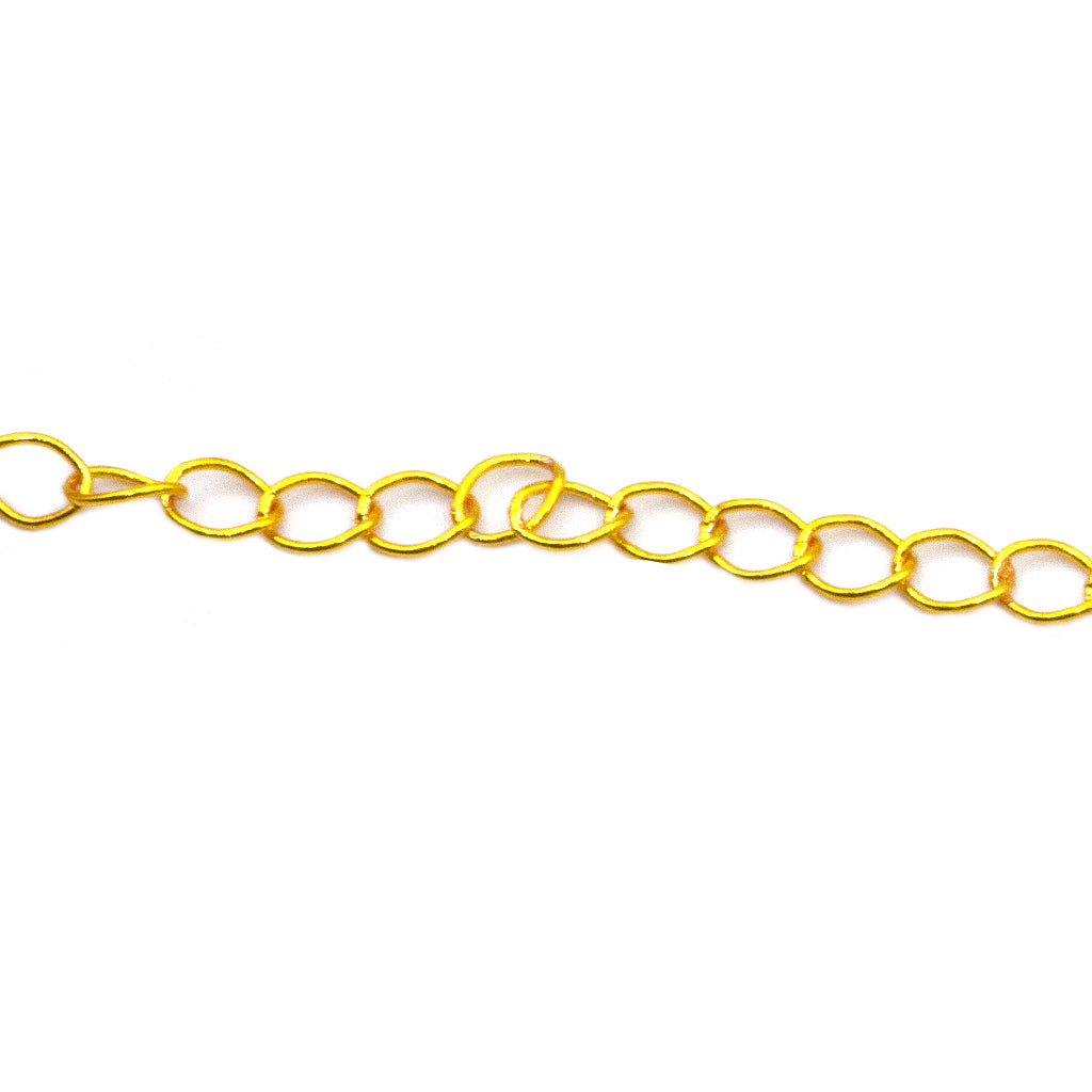 Chains, Extension Curb Chain, Alloy, 5mm x 4mm x 3mm loop, Available in 4 Different Colours - Sold Per Meter