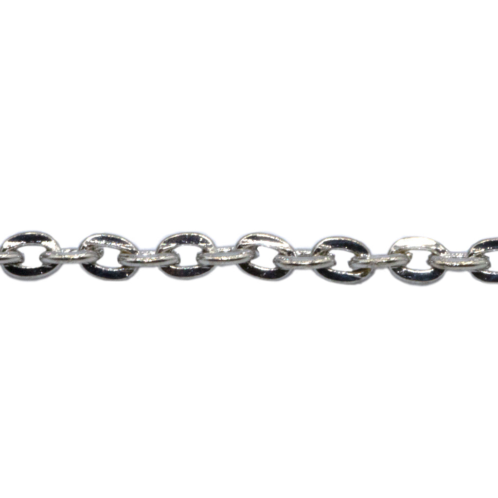 Chains, Flat Cable Chain, Alloy, 3mm x 2mm x 1mm loop, Available in 4 Different Colours - Sold Per Meter