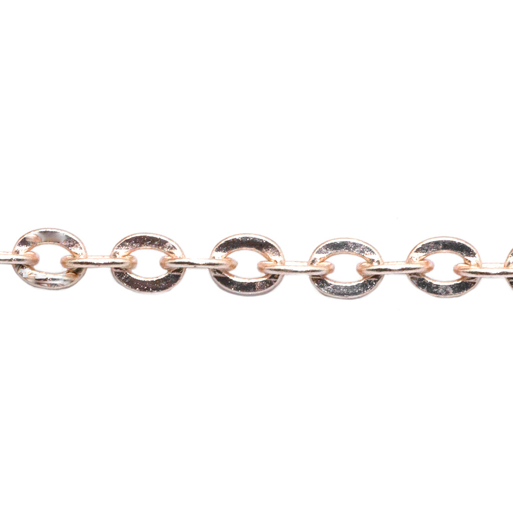 Chains, Flat Cable Chain, Alloy, 3mm x 2mm x 1mm loop