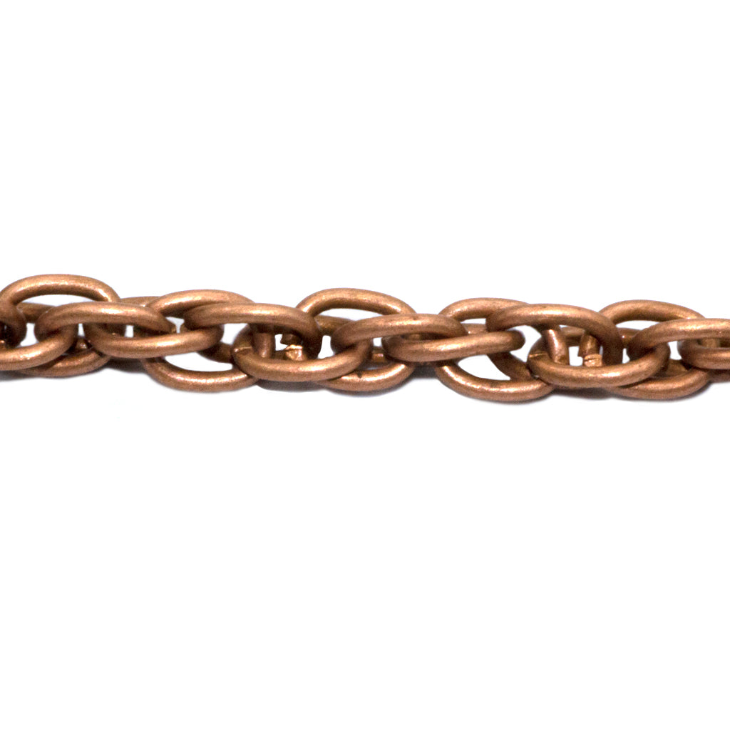 Chains, Oval Double Link Cable Chain, Alloy, Copper, 7.5mm x 5mm x 2mm loop - Sold Per Meter