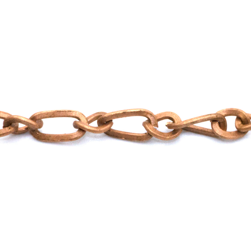 Chains, Twisted Figaro Chain, Copper, Alloy, 8mm x 4mm x 2mm loop - Sold per meter