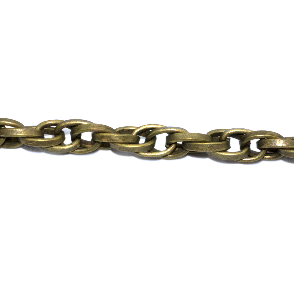 Chains, Double Link Cable Chain, Brass, Alloy, 6.5mm x 4.5mm x 1mm loop, Sold per Meter
