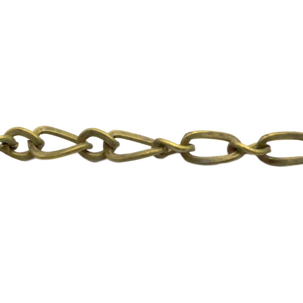 Chains, Twisted Figaro Chain, Copper, Alloy, 8mm x 4mm x 2mm loop - Sold per meter