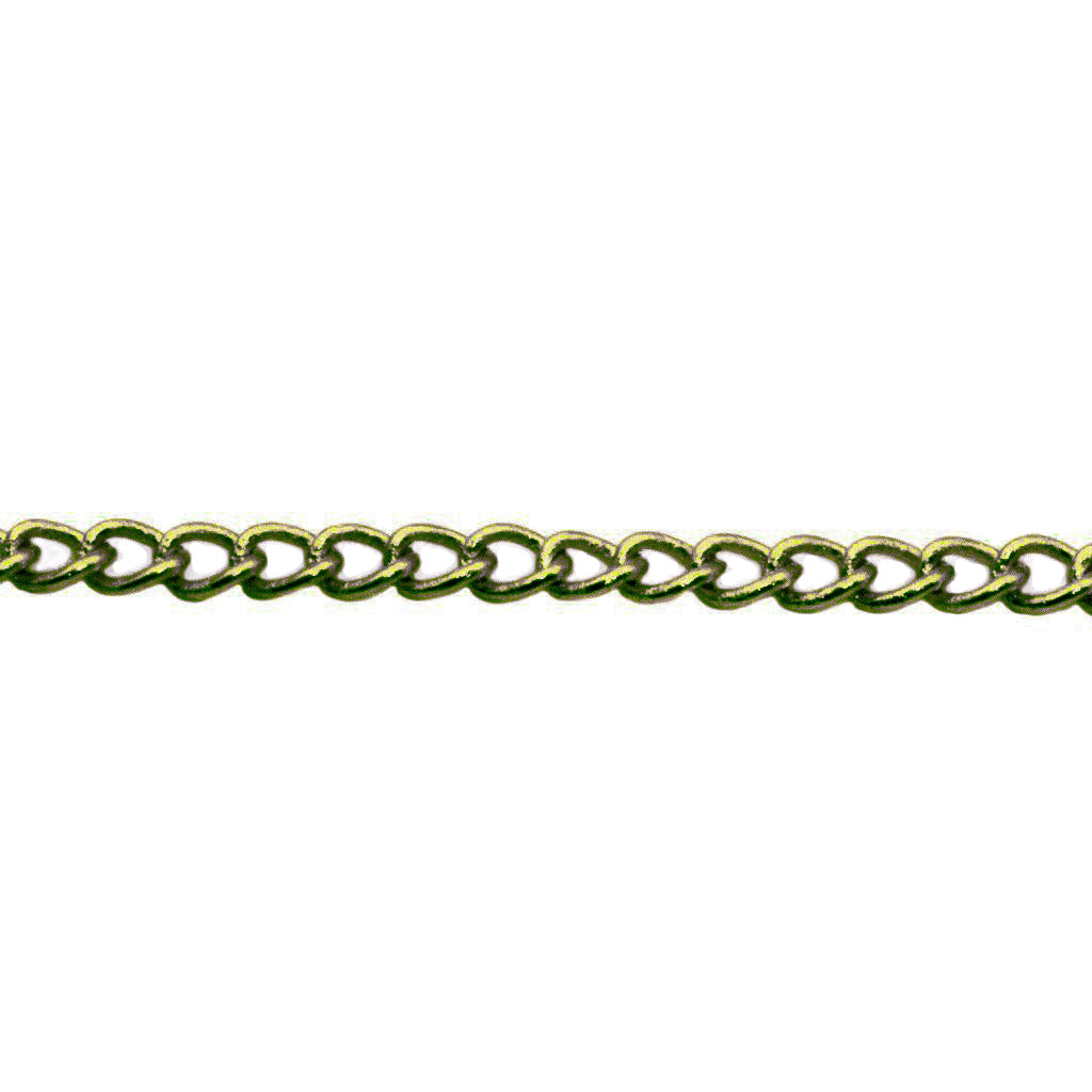Chains, Curb Chain, Alloy, 4mm x 3mm x 2mm loop, Available in 4 Colours - Sold Per Meter