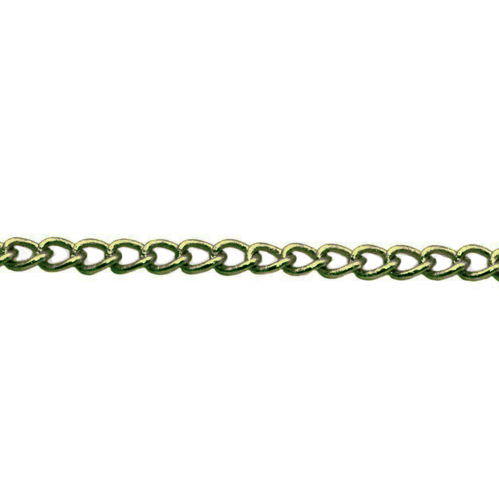 Chains, Extension Curb Chain, Alloy, 5mm x 4mm x 3mm loop, Available in 4 Different Colours - Sold Per Meter