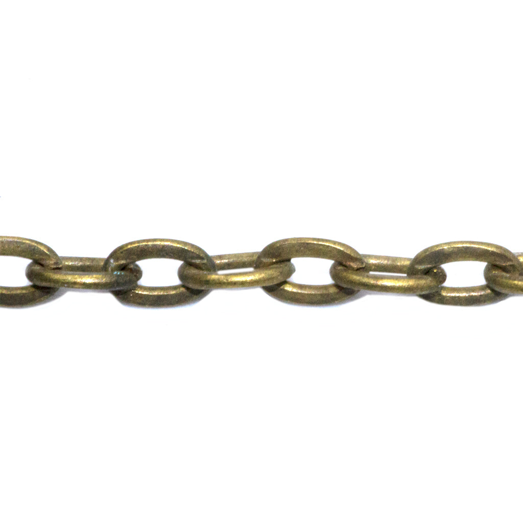 Chains, Cable Chain, Brass, Alloy, 6mm x 5mm x 3mm loop, Sold per meter
