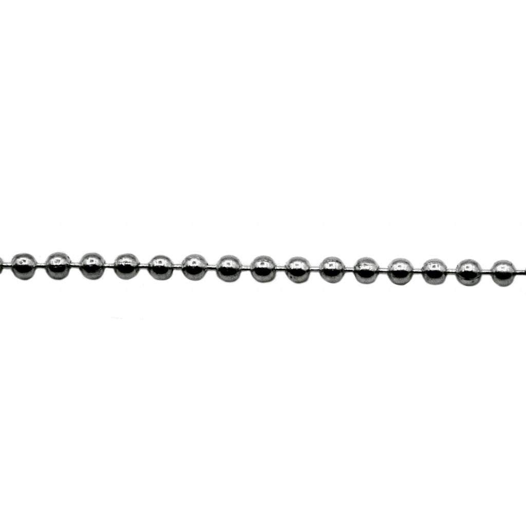 Chain, Ball Bead Chain, 2.5mm, Alloy Gun Metal,  Sold per Meter