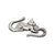 Clasp, S Hook (cat with yarn), Grey, Alloy, 28mm X 15mm , 6pcs