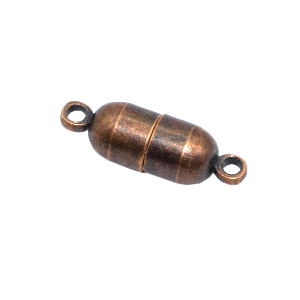 Clasp, Magnetic Egg Clasp, Alloy, Copper, 19mm x 6mm, Sold Per pkg of 1