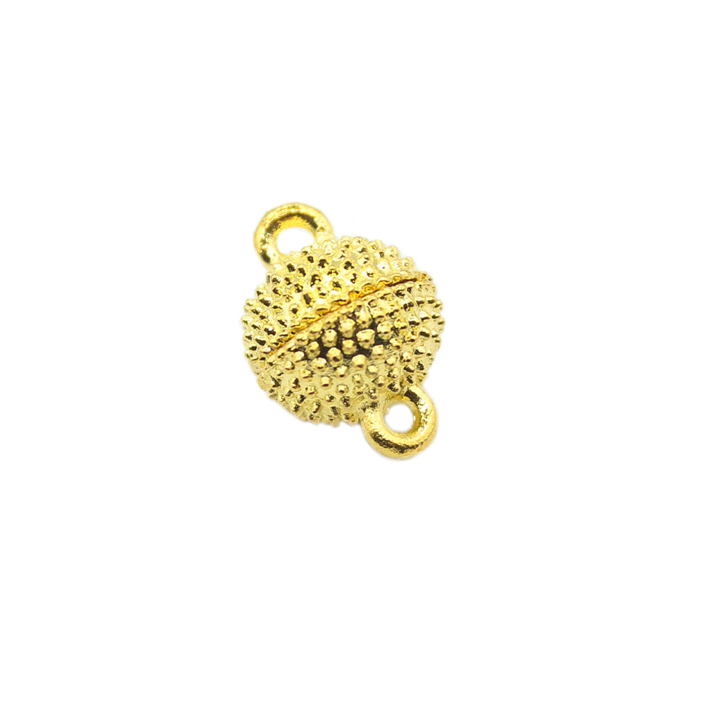 Clasp, Magnetic Sphere Clasp, Gold, Alloy, 16mm x 10mm, Sold per pkg of 1