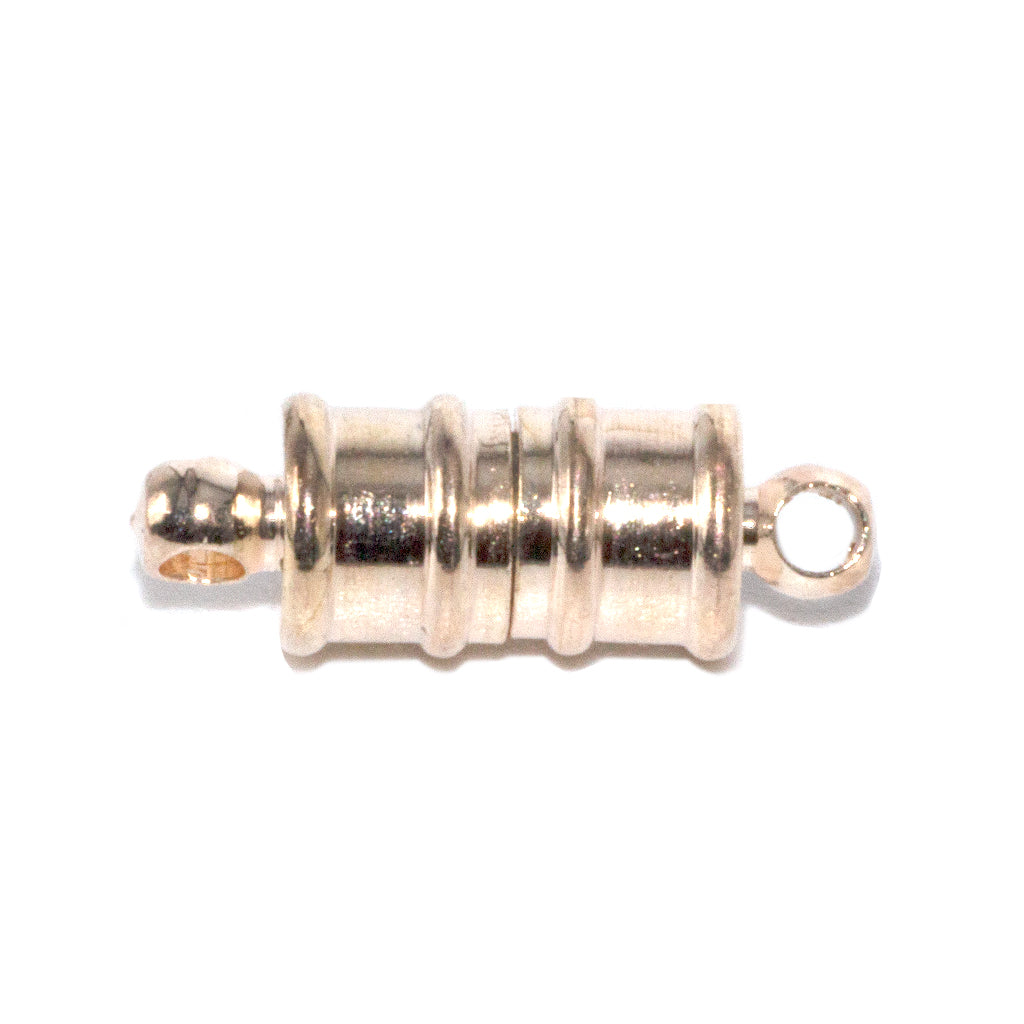 Clasp, Magnetic Barrel Clasp, Rose Gold, Alloy, 17mm x 6mm, 1 pc