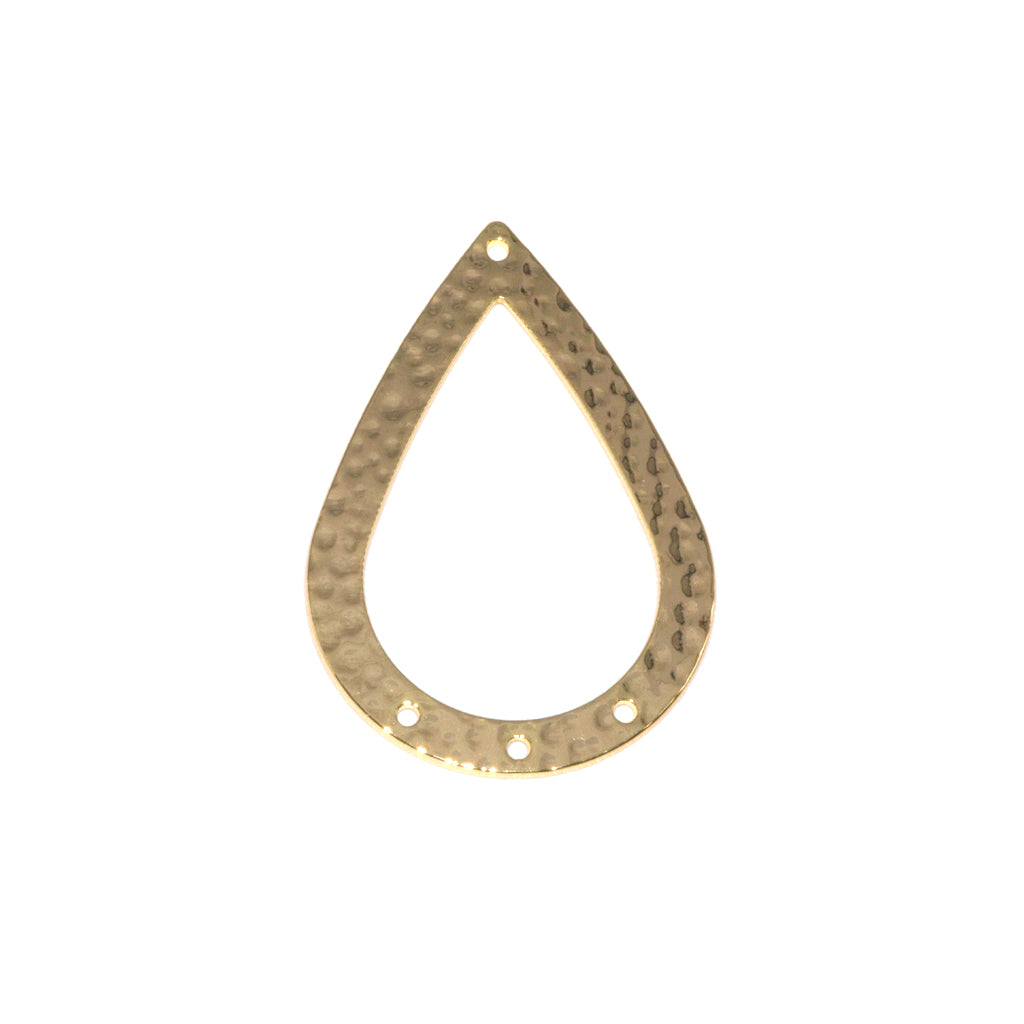 Connector, Teardrop Connector, Gold-Plated & Silver-Plated, 40mm x 27mm, 2 pcs per bag