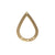 Connector, Teardrop Connector, Gold-Plated & Silver-Plated, 40mm x 27mm, 2 pcs per bag